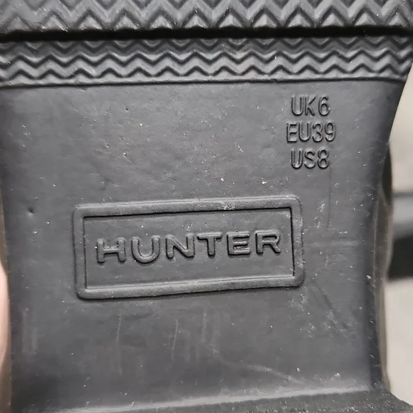 Matte Black Original Hunter Tall Knee High Rubber Rain Boots - Picture 9 of 10